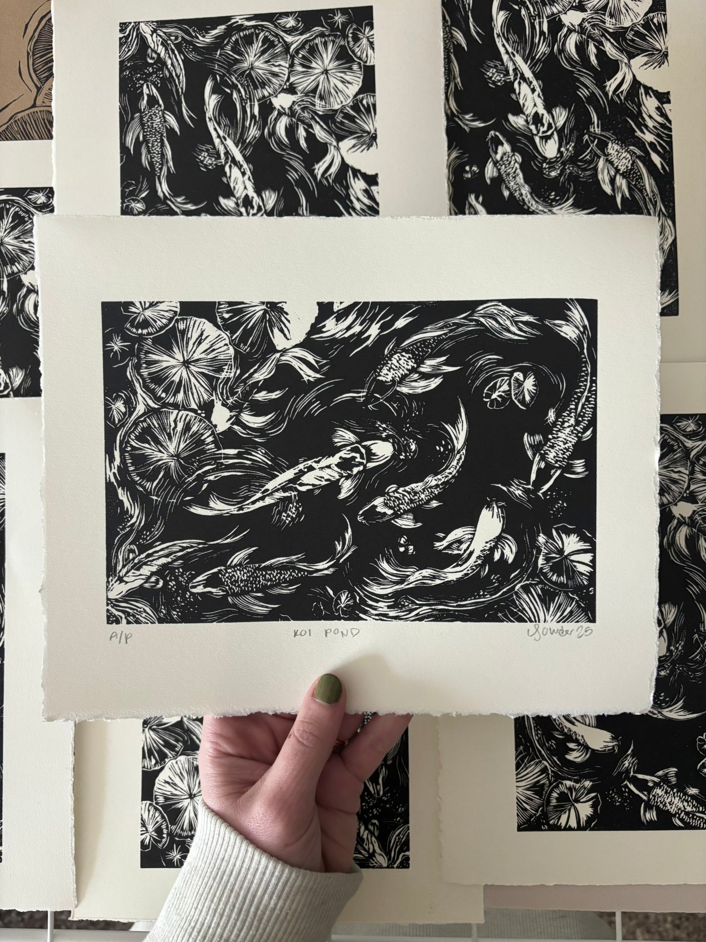 Koi Pond - Black & White