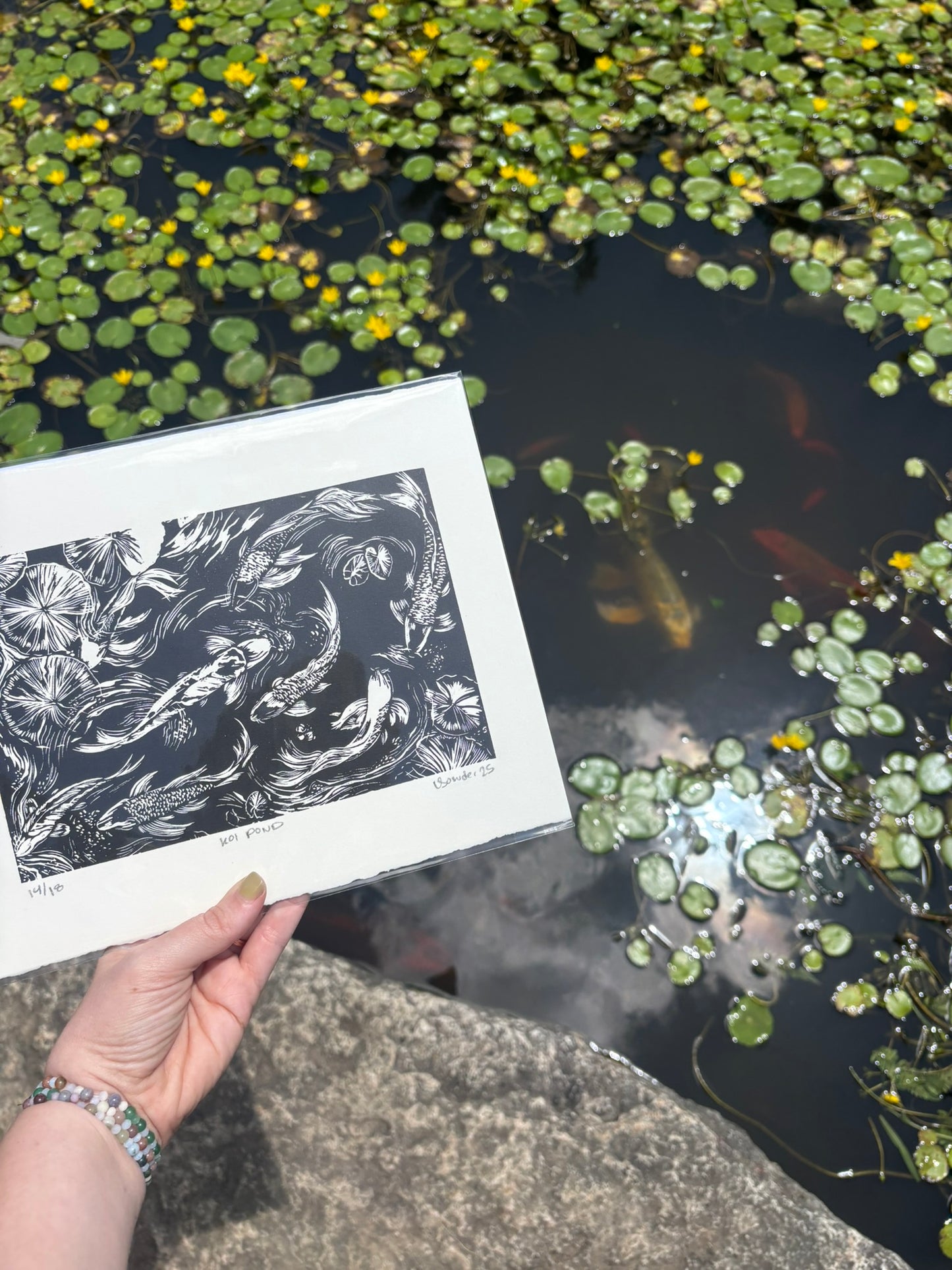 Koi Pond - Black & White