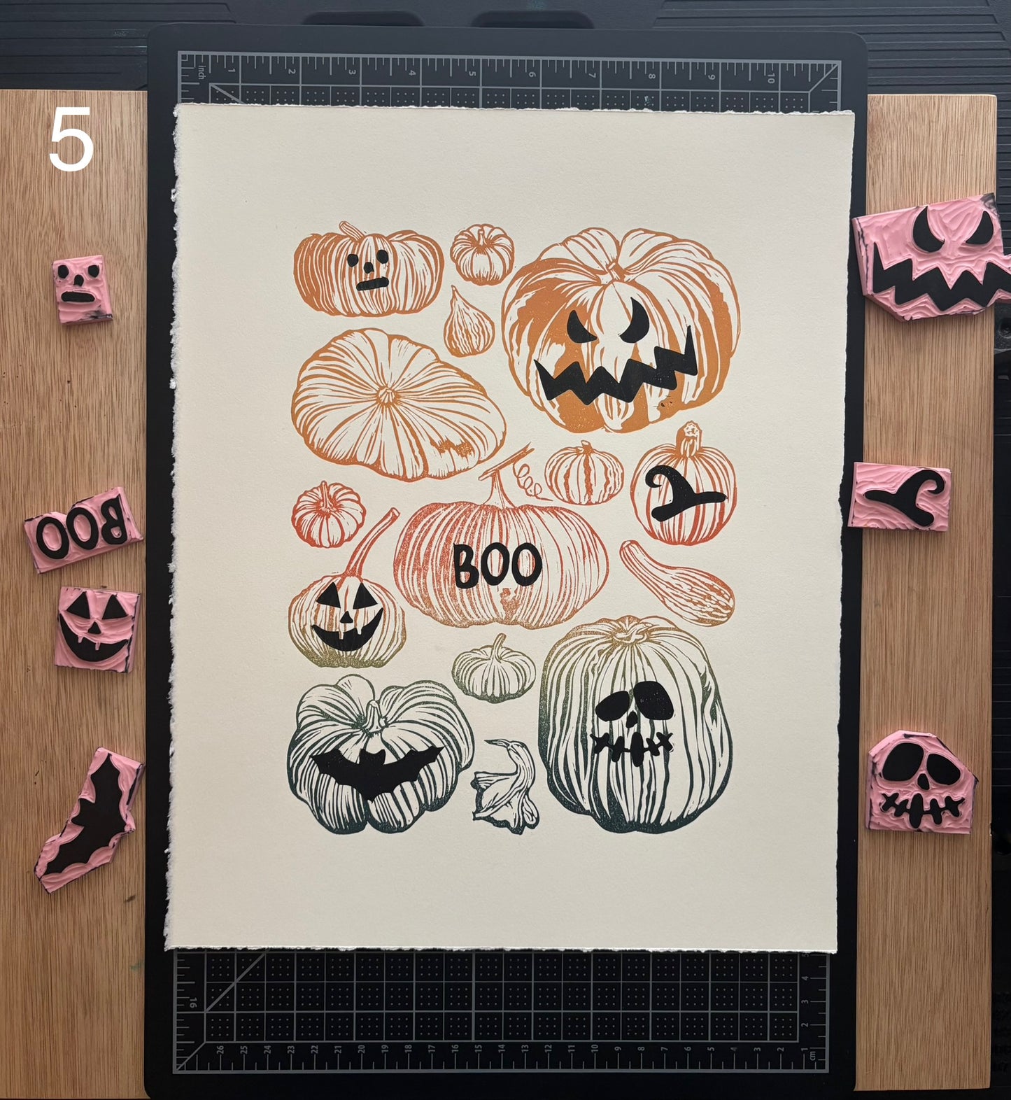 Rainbow Roll Jack-O-Lanterns