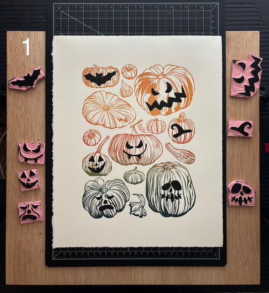 Rainbow Roll Jack-O-Lanterns